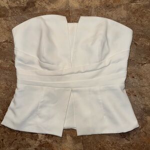 WHITE HOUSE BLACK MARKET Elegant White Strapless Top